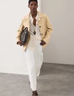 Leather Revere Collar Jacket