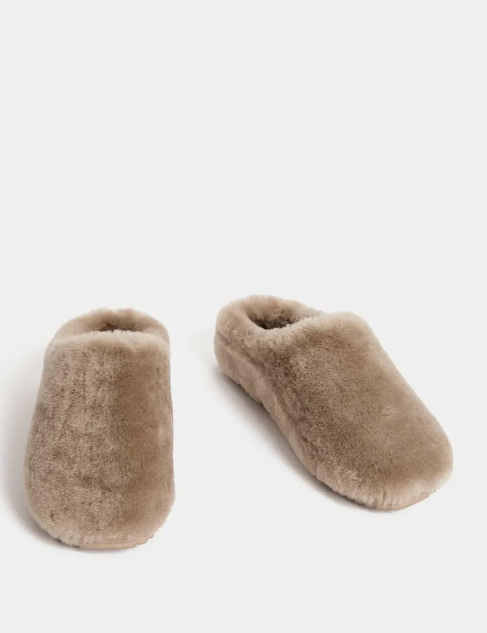 Leather Shearling Mule Slippers
