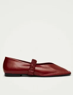Leather Slip On Flat Ballet Pumps