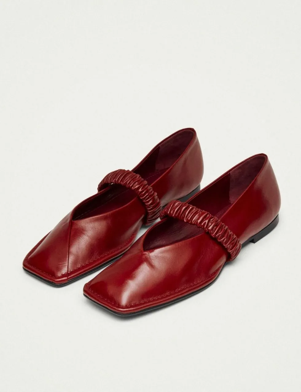 Leather Slip On Flat Ballet Pumps