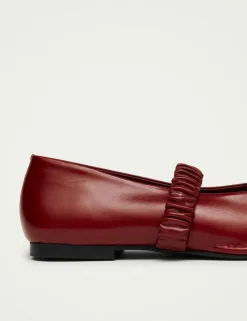 Leather Slip On Flat Ballet Pumps