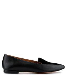 Leather Slip On Flat Pointed Pumps