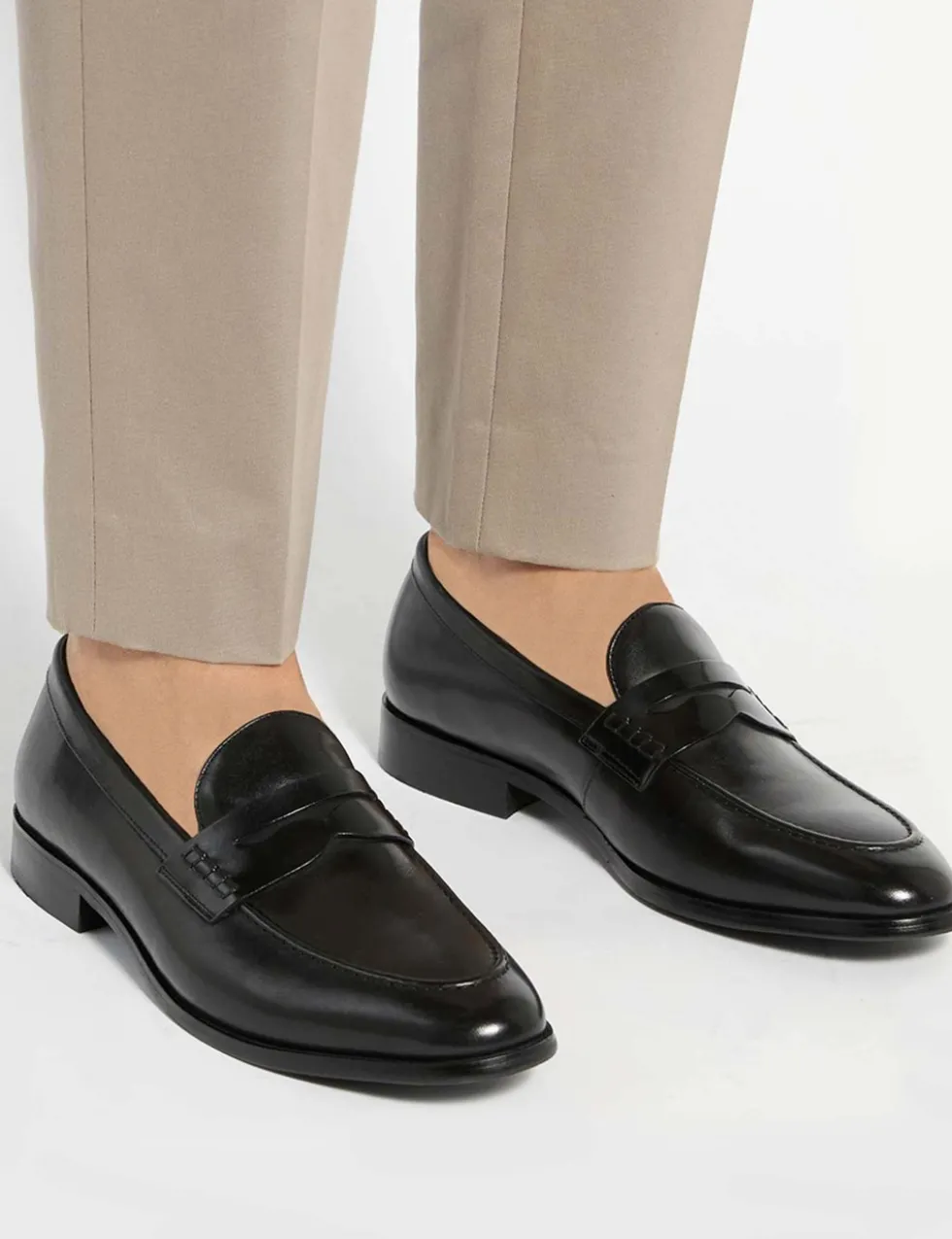 Leather Slip On Loafers