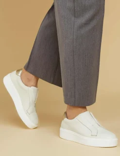Leather Slip On Platform Trainers