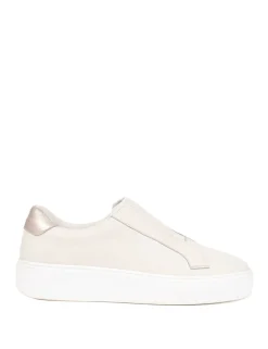 Leather Slip On Platform Trainers