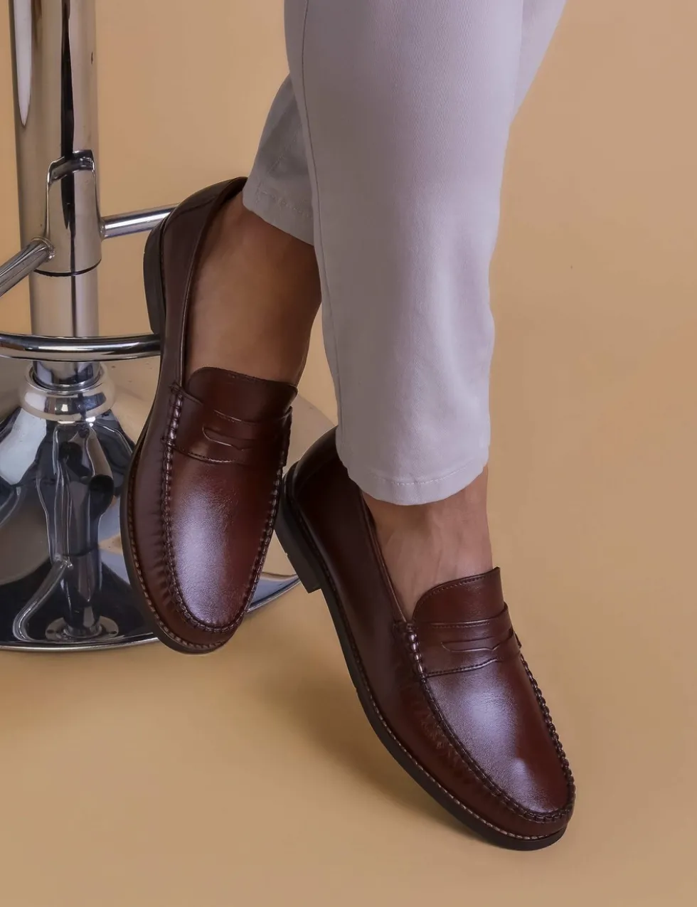 Leather Slip-On Loafers