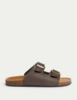 Leather Slip-On Sandals