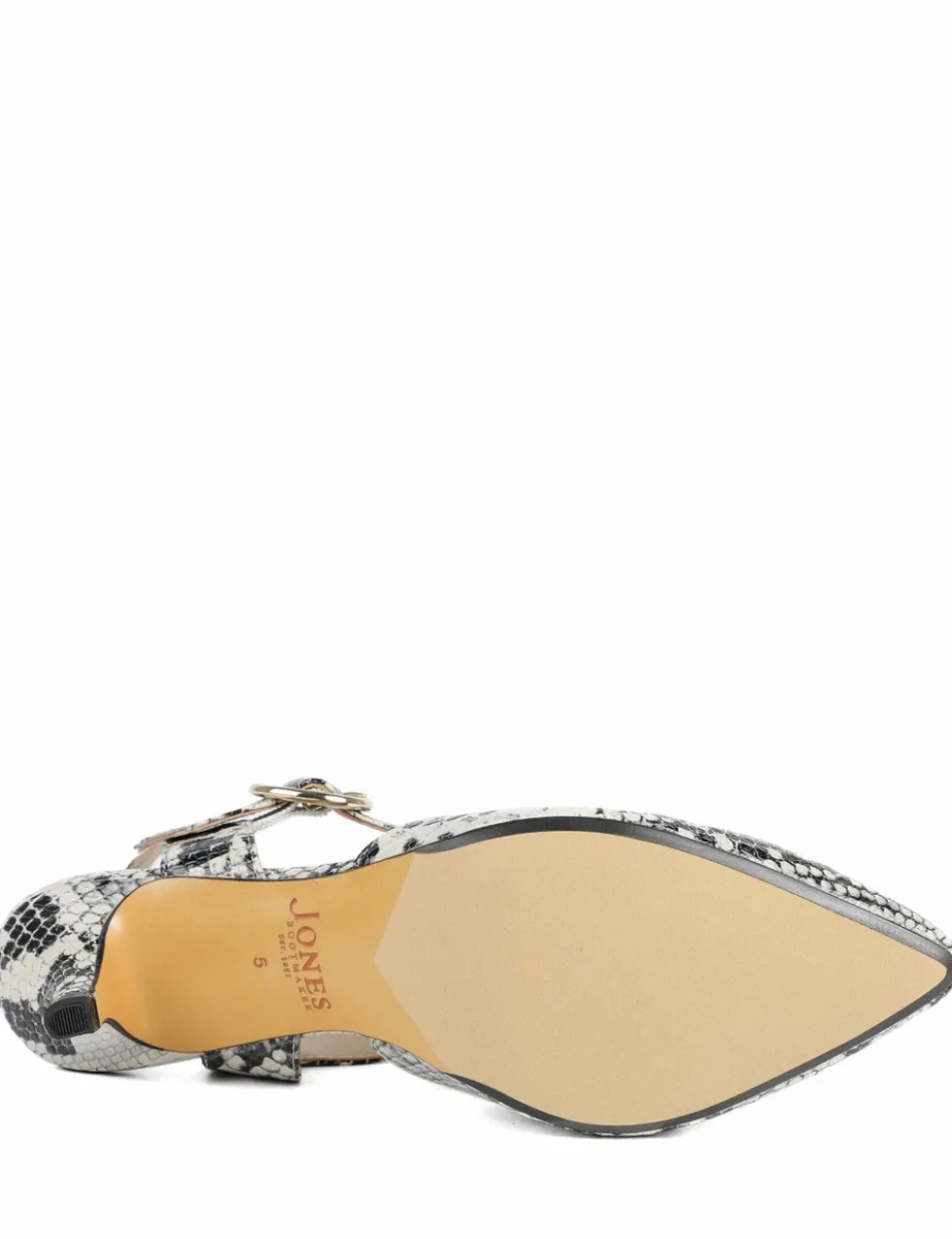 Leather Snake Print Kitten Heel Court Shoes