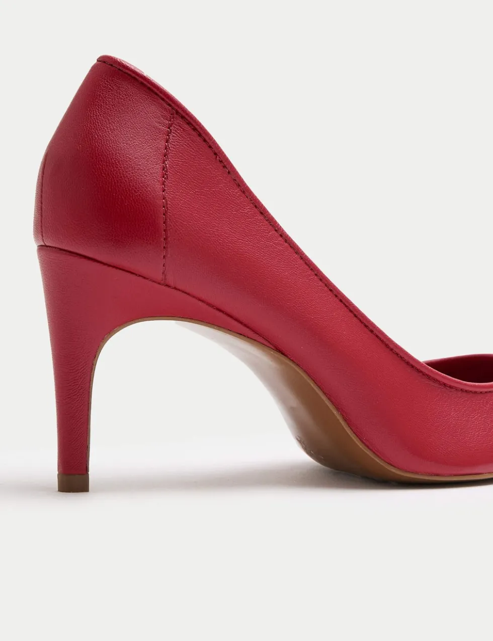 Leather Stiletto Heel Pointed Court Shoes