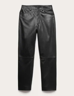 Leather Straight Leg Trousers