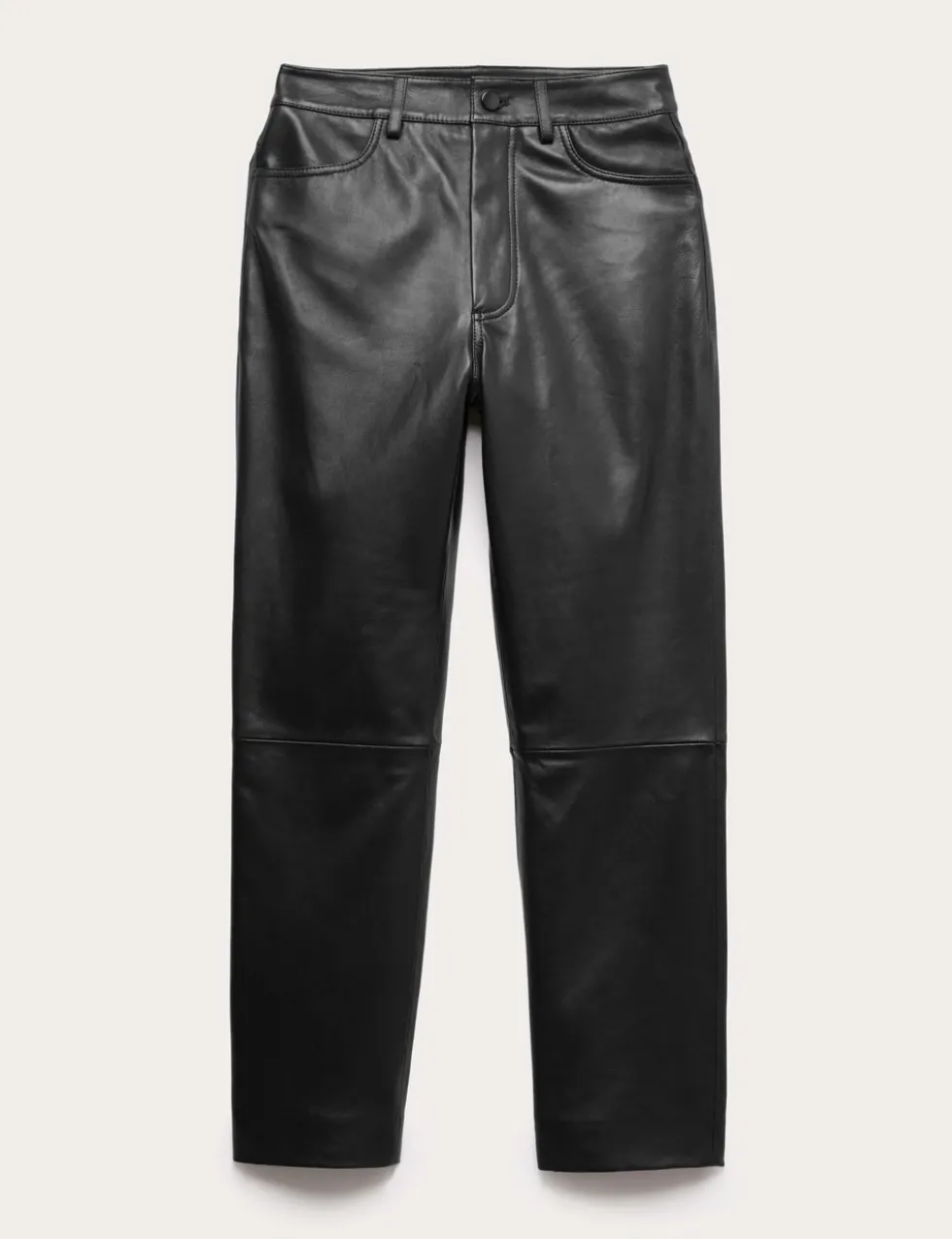 Leather Straight Leg Trousers