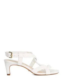 Leather Strappy Kitten Heel Sandals