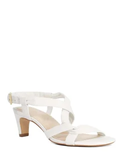 Leather Strappy Kitten Heel Sandals