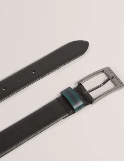Leather Stripe Detail Belt