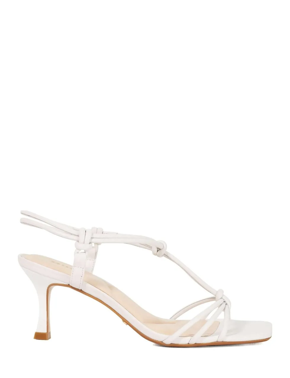 Leather T-Bar Strappy Kitten Heel Sandals