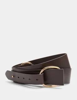 Leather Wide Double D-Ring Jeans Belt