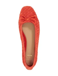 Leather Woven Flat Ballet Pumps