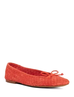 Leather Woven Flat Ballet Pumps