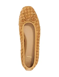Leather Woven Flat Ballet Pumps