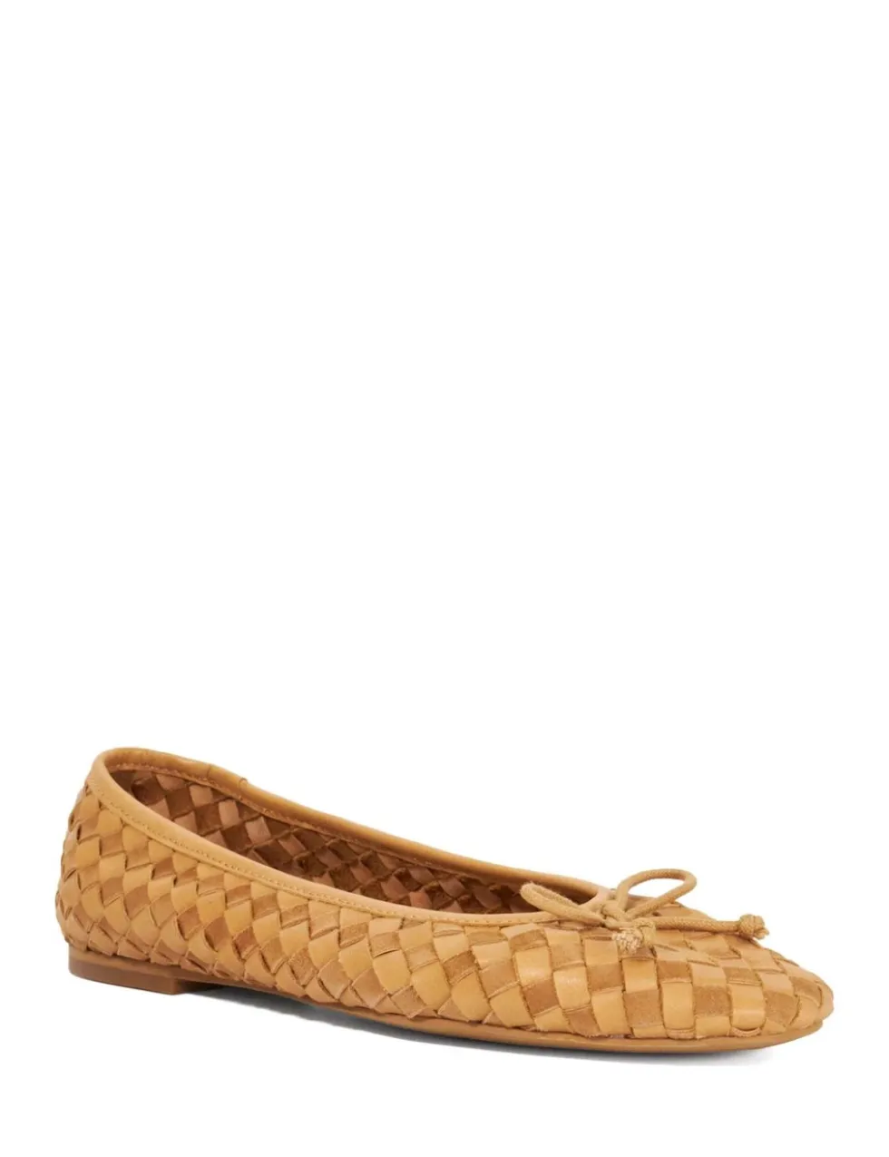 Leather Woven Flat Ballet Pumps