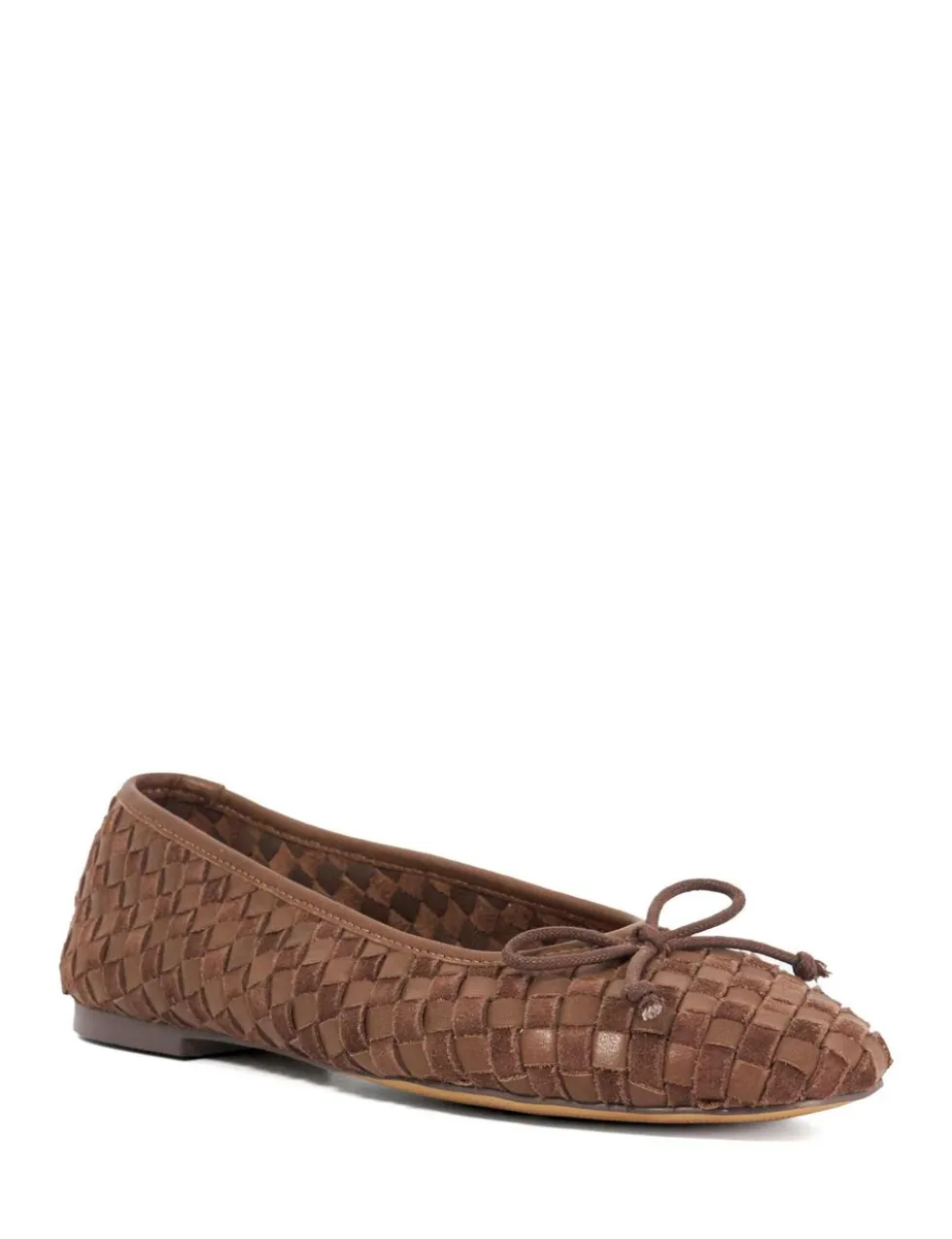 Leather Woven Flat Ballet Pumps