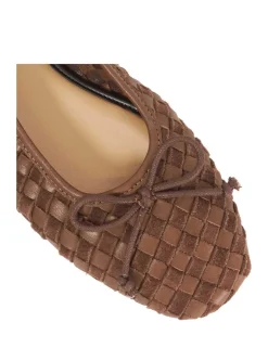 Leather Woven Flat Ballet Pumps