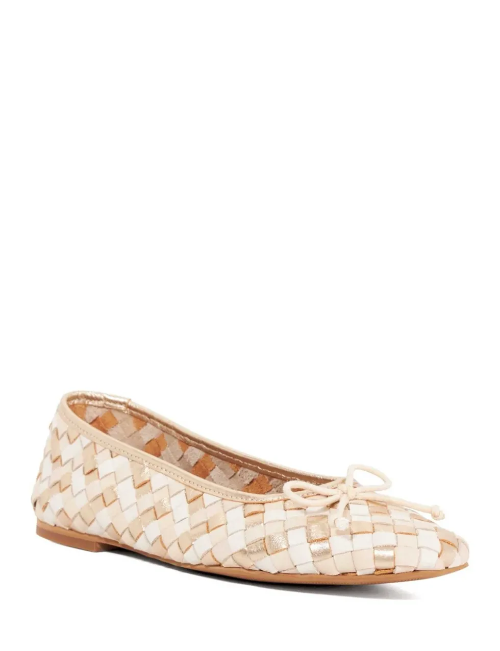 Leather Woven Flat Ballet Pumps