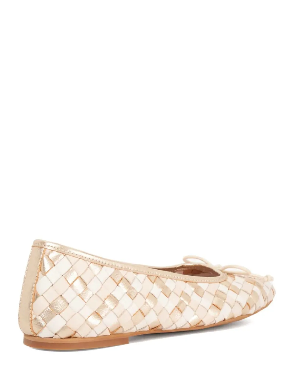 Leather Woven Flat Ballet Pumps
