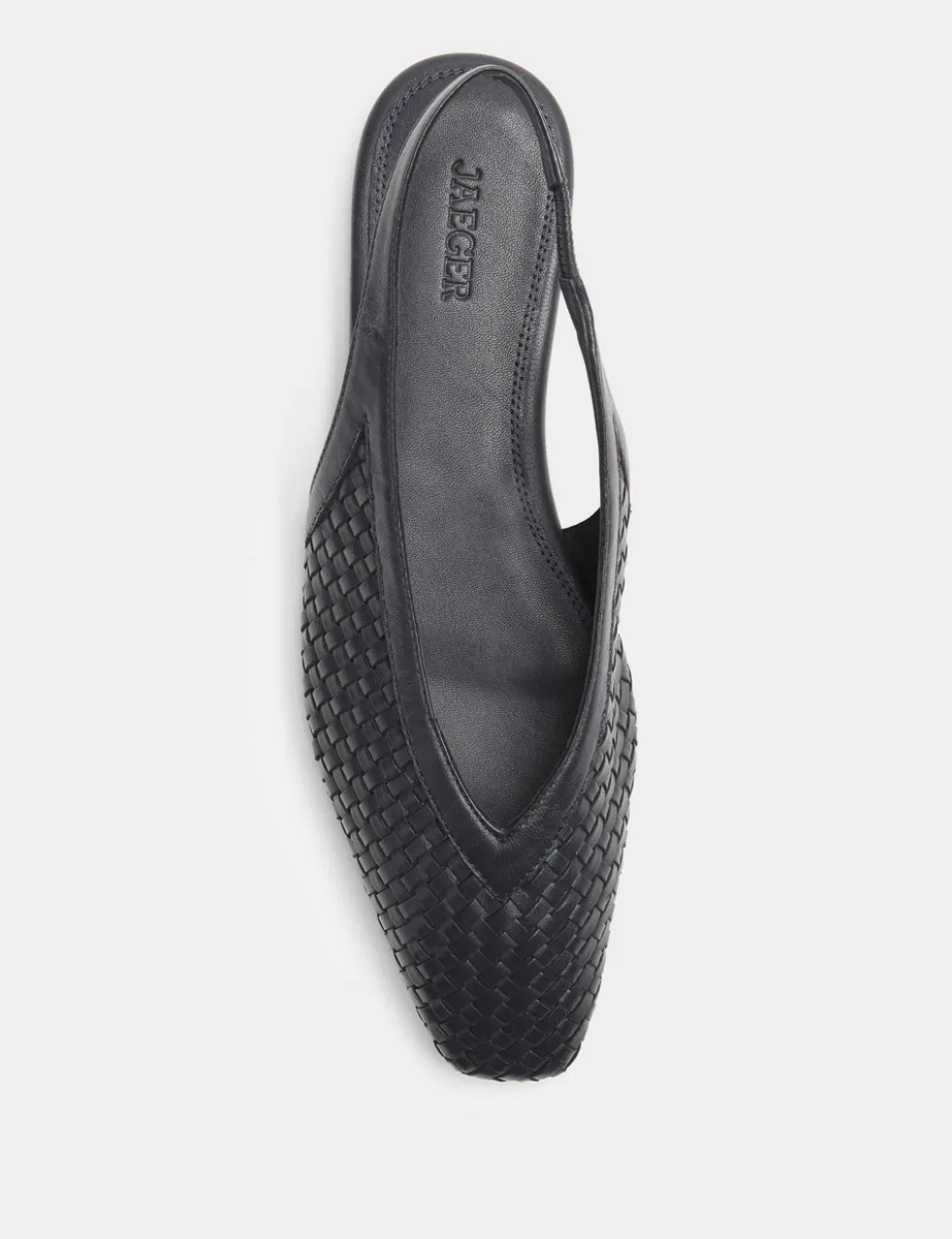 Leather Woven Flat Slingback Shoes
