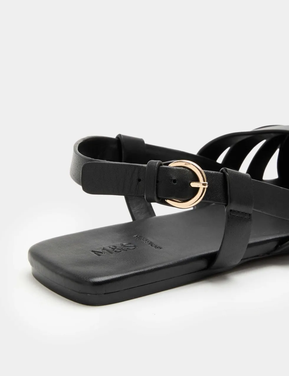 Leather Woven Flat Slingback Sandals