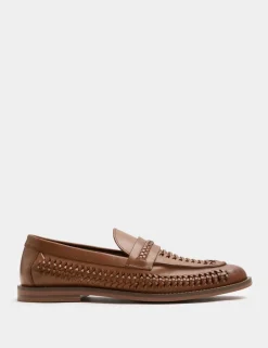 Leather Woven Loafers