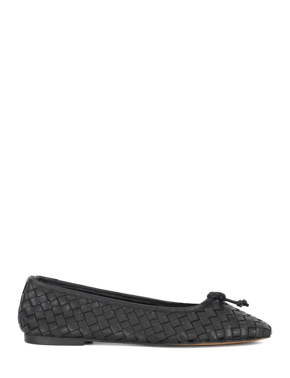 Leather Woven Slip On Flat Ballet Pumps