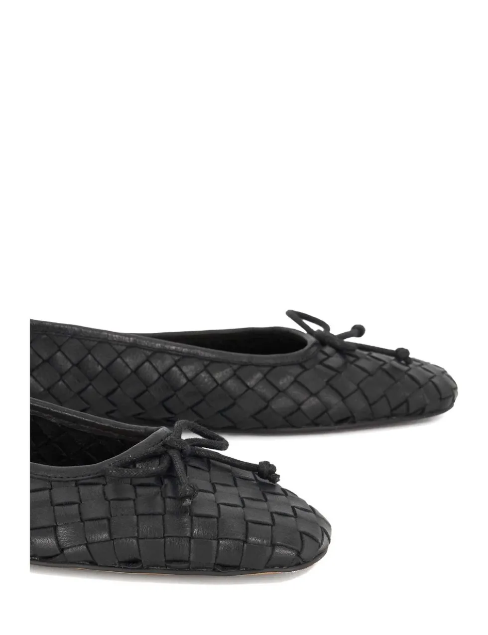 Leather Woven Slip On Flat Ballet Pumps