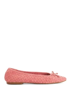 Leather Woven Slip On Flat Ballet Pumps
