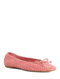 Leather Woven Slip On Flat Ballet Pumps