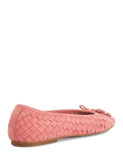 Leather Woven Slip On Flat Ballet Pumps