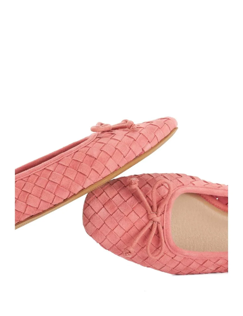 Leather Woven Slip On Flat Ballet Pumps