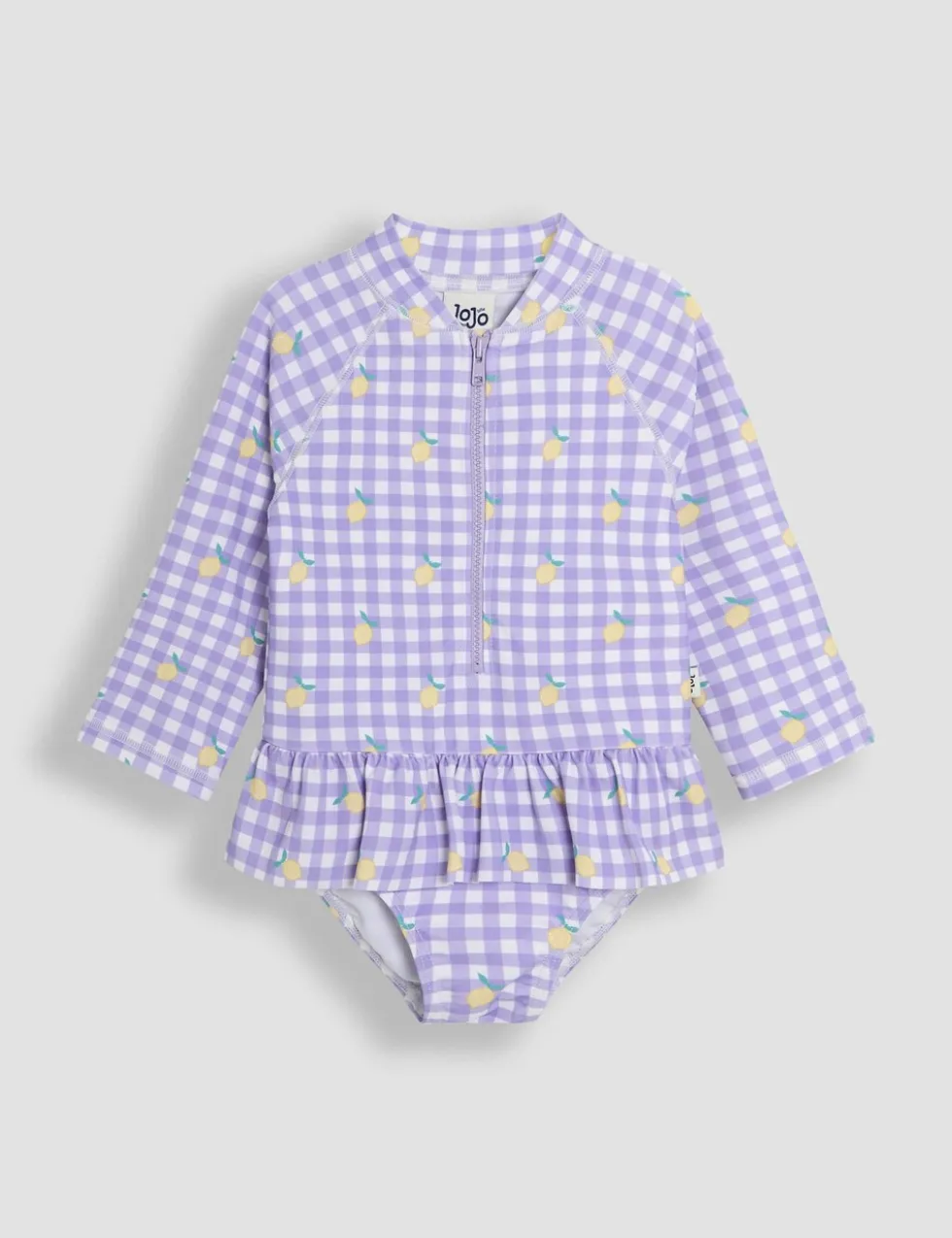 Lemon Gingham Long Sleeve Swimsuit (6 Mths - 6 Yrs)