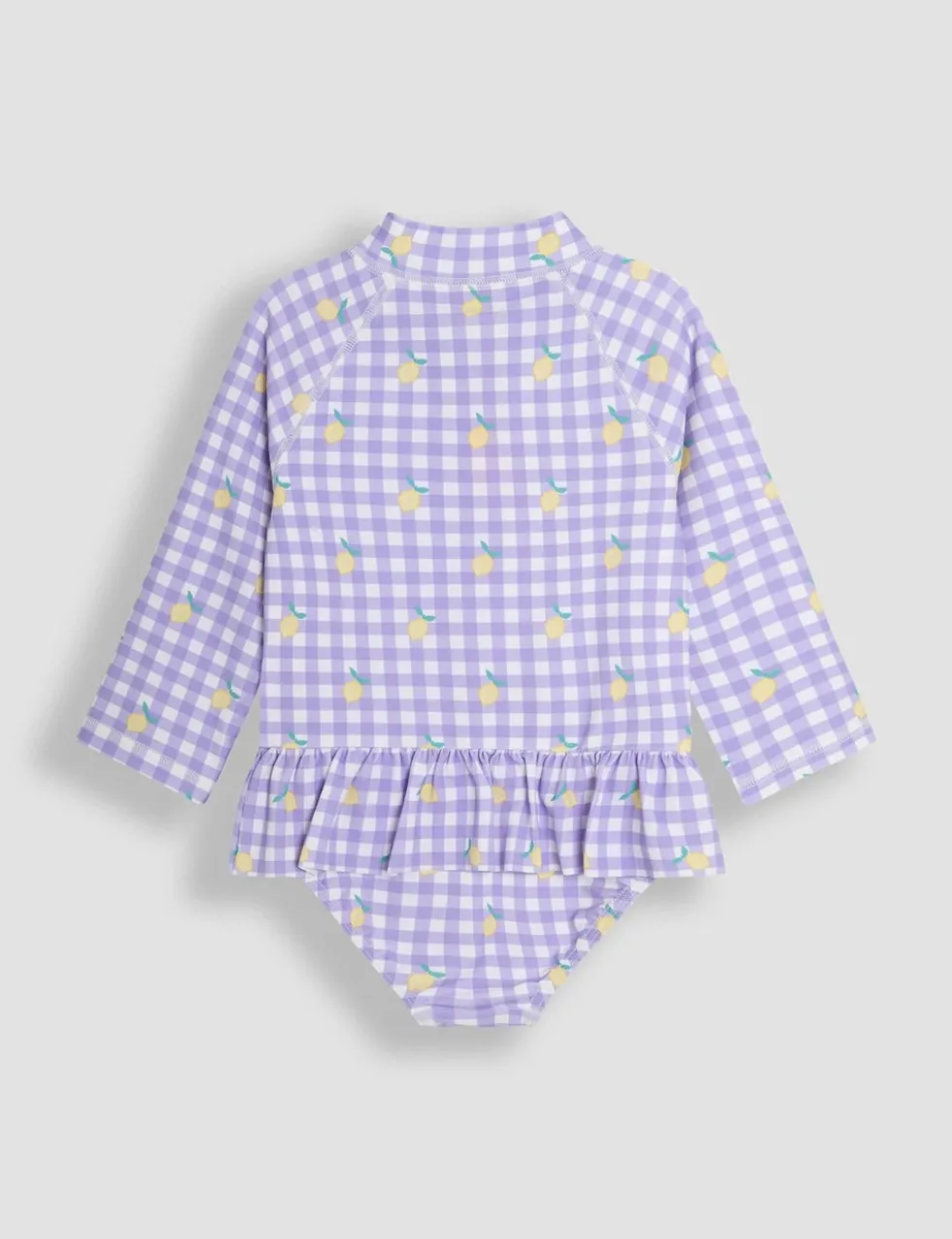 Lemon Gingham Long Sleeve Swimsuit (6 Mths - 6 Yrs)