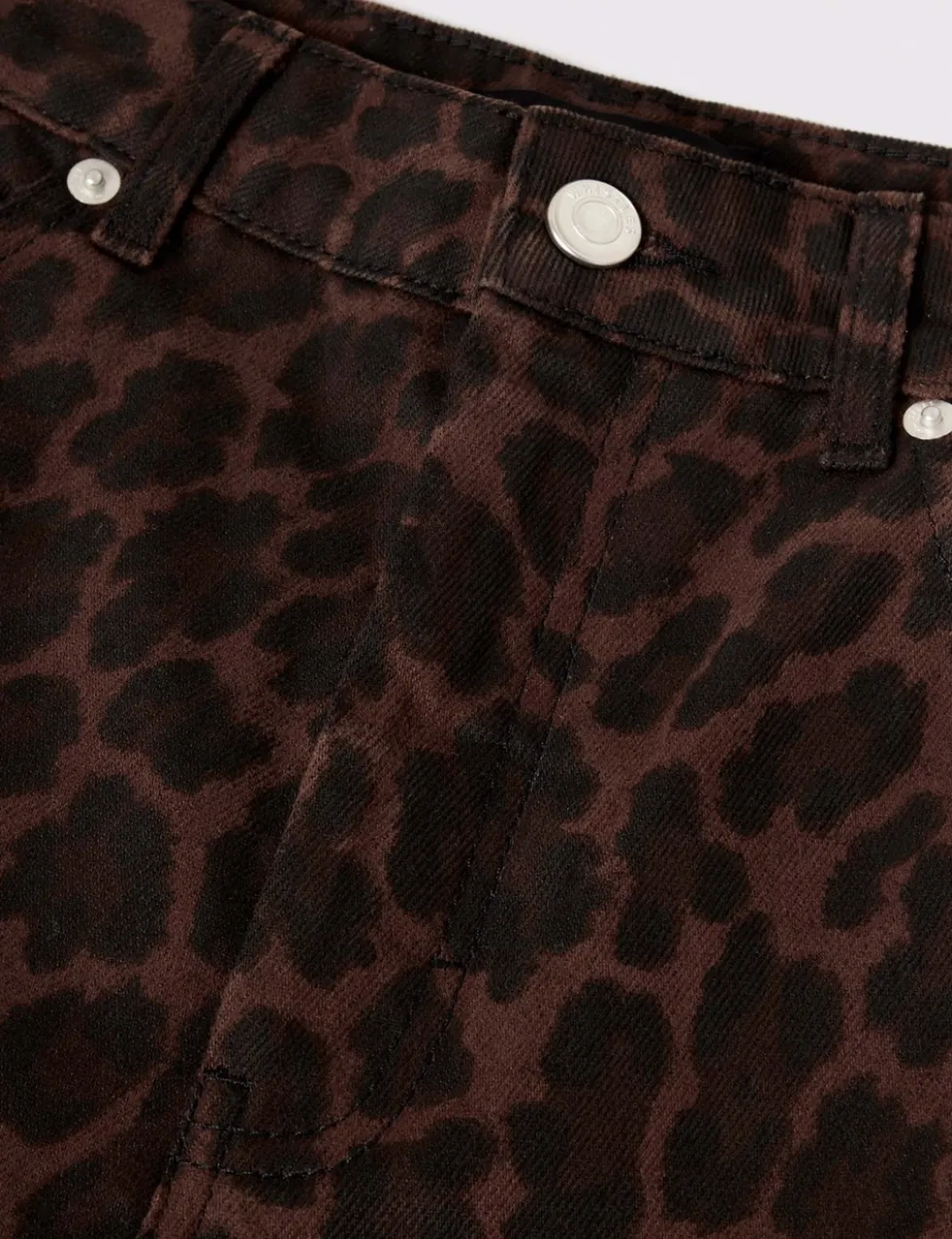 Leopard Print Barrel Cropped Jeans