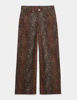Leopard Print Wide Leg Jeans (6-16 Yrs)