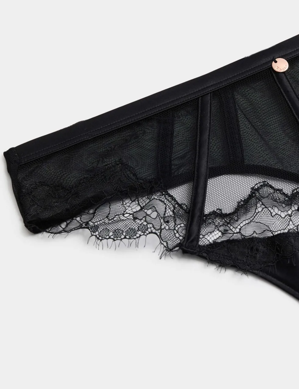 Liana Satin & Lace High Waisted Thong