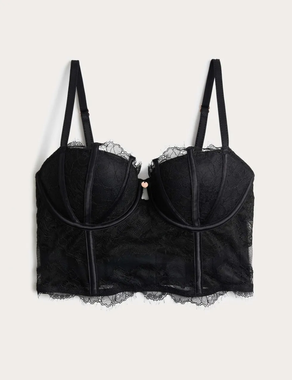 Liana Satin & Lace Wired Balconette Corset (A-DD)