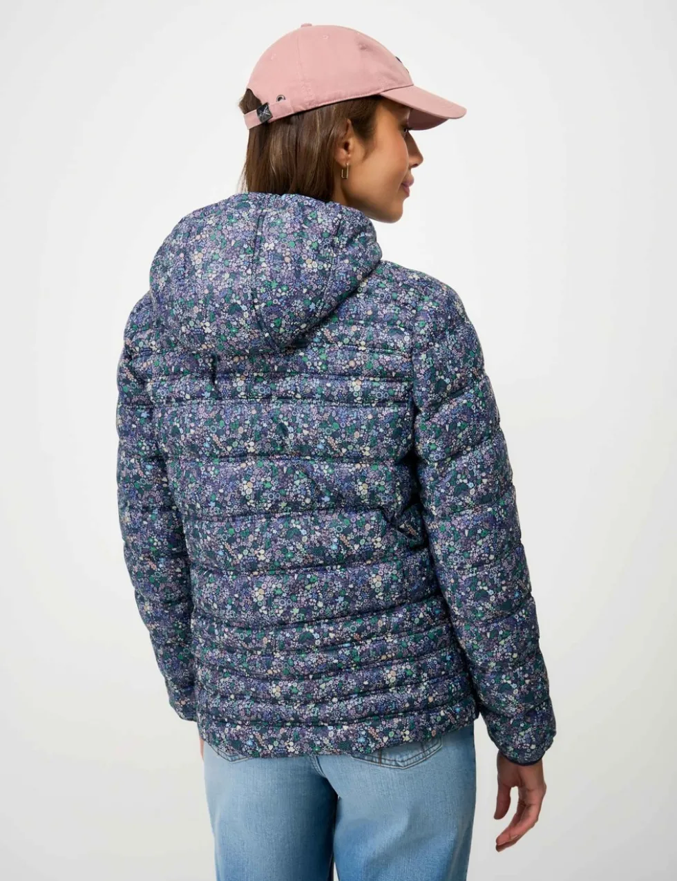 Lightweight Floral Zip Through Padded Jacket