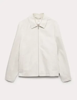 Lightweight Linen Blend Harrington Jacket