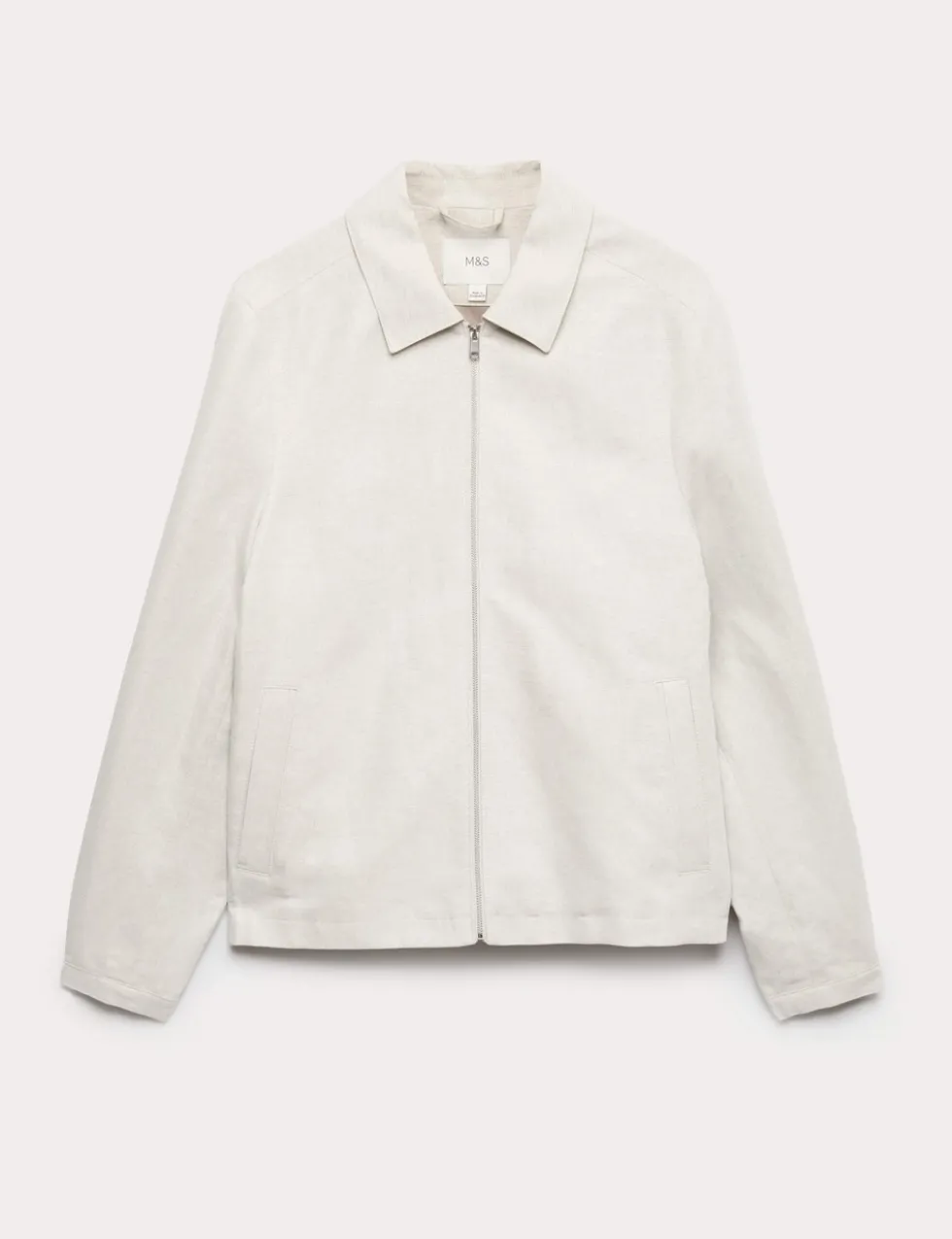Lightweight Linen Blend Harrington Jacket