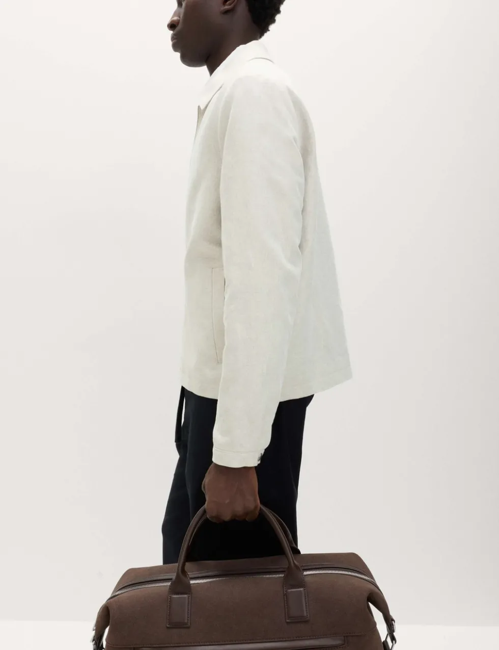 Lightweight Linen Blend Harrington Jacket