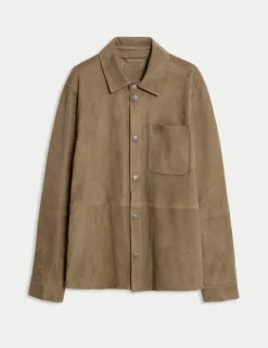 Lightweight Suede Overshirt Jacket