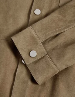 Lightweight Suede Overshirt Jacket