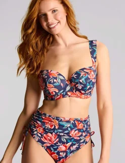 Lilifloral Ruched High Waisted Bikini Bottoms